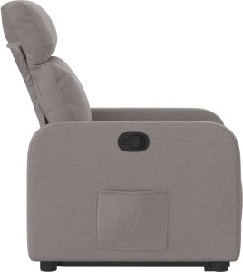 vidaXL Podnoszony fotel rozkładany, kolor taupe, obity tkaniną 10