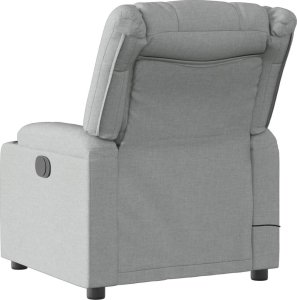vidaXL Rozkładany fotel masujący, elektryczny, jasnoszary, tkanina 5