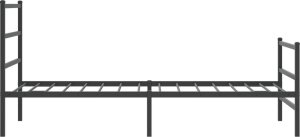 vidaXL Metalowa rama łóżka z wezgłowiem i zanóżkiem, czarna, 107x203cm 6