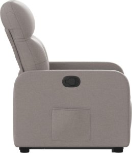 vidaXL Podnoszony fotel rozkładany, kolor taupe, obity tkaniną 9