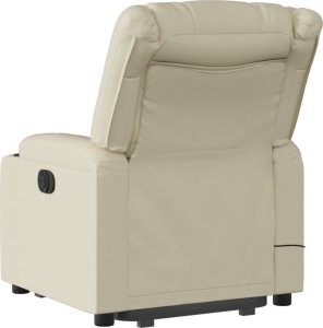 vidaXL Podnoszony fotel masujący, rozkładany, kremowy 5