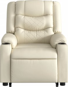 vidaXL Podnoszony fotel masujący, rozkładany, kremowy 9