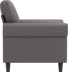 vidaXL Fotel, szary, 60 cm, obity sztuczną skórą 4