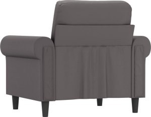 vidaXL Fotel, szary, 60 cm, obity sztuczną skórą 5