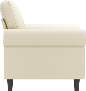 vidaXL Fotel, kremowy, 60 cm, obity sztuczną skórą 4