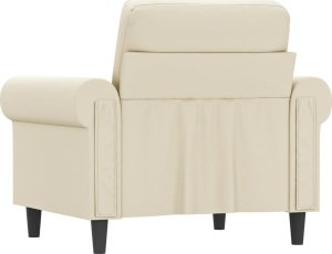 vidaXL Fotel, kremowy, 60 cm, obity sztuczną skórą 5