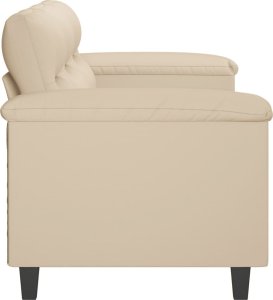 vidaXL 3-osobowa sofa, kremowa, 180 cm, tapicerowana mikrofibrą 4