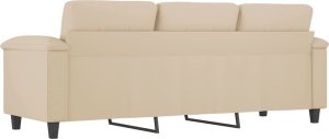 vidaXL 3-osobowa sofa, kremowa, 180 cm, tapicerowana mikrofibrą 5