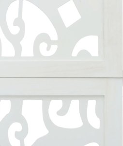 vidaXL Parawan pokojowy, 4-panelowy, biały, lite drewno paulowni 6