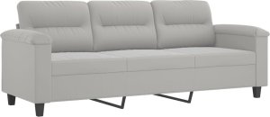 vidaXL 3-osobowa sofa z poduszkami, jasnoszara, 180 cm, mikrofibra 4