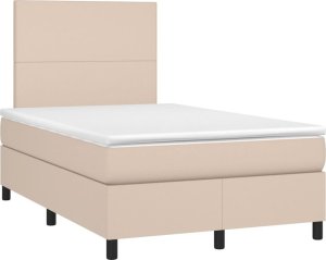 vidaXL Łóżko kontynentalne z materacem i LED, cappuccino, 120x190 cm 2
