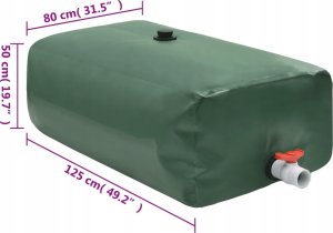vidaXL Zbiornik na wodę deszczową, z kranikiem, składany, 500 L, PVC XXX 7