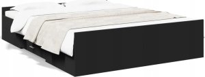 vidaXL Rama łóżka z szufladami, czarna, 150x200 cm 2
