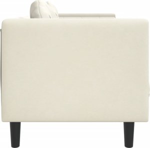 vidaXL Sofa 2-osobowa z poduszkami, kremowa, aksamit 5