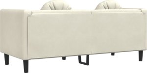vidaXL Sofa 2-osobowa z poduszkami, kremowa, aksamit 6