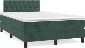 vidaXL Łóżko kontynentalne z materacem i LED, ciemnozielone, 120x190cm Lumarko! 1