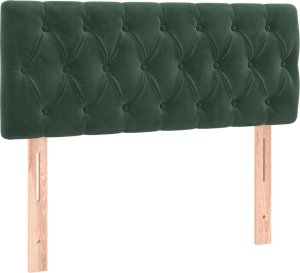 vidaXL Łóżko kontynentalne z materacem i LED, ciemnozielone, 120x190cm 9