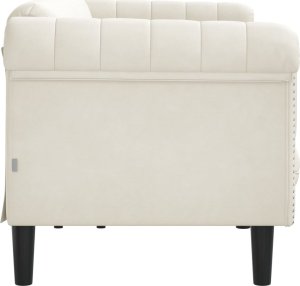 vidaXL Sofa 3-osobowa, kremowa, tapicerowana aksamitem 5