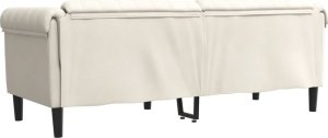 vidaXL Sofa 3-osobowa, kremowa, tapicerowana aksamitem 6