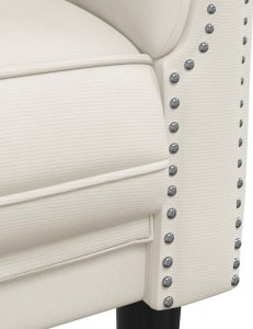 vidaXL Sofa 3-osobowa, kremowa, tapicerowana aksamitem 7