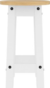 vidaXL Stołki barowe, 2 szt., białe, lite drewno sosnowe 5