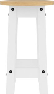 vidaXL Stołki barowe, 2 szt., białe, lite drewno sosnowe 6