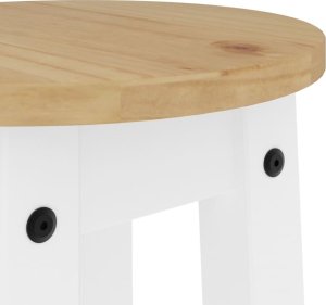 vidaXL Stołki barowe, 2 szt., białe, lite drewno sosnowe 8