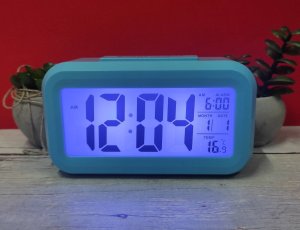 Perfect Budzik Perfect 13701 niebieski termometr automatyczne podświetlenie . 2