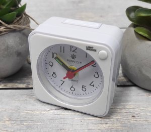 Perfect Budzik Perfect BB05508 biały mały 5,7 cm podświetlenie drzemka . 2