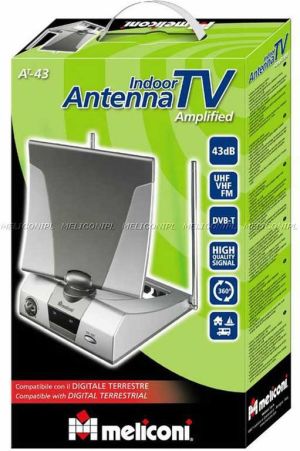 Antena RTV Meliconi wewnętrzna ze wzmacniaczem AT 43 2