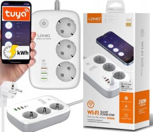 Listwa zasilająca Luxury Listwa zasilająca SMART WiFi USB TUYA QC3.0 PD LED 1