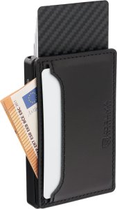 KORUMA Aluminiowe etui na karty + etui skórzane z magsafe (czarny) Uniwersalny 3