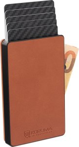 KORUMA Aluminiowy portfel na karty + etui skórzane z magsafe (brąz) Uniwersalny 2