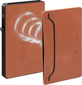 KORUMA Aluminiowy portfel na karty + etui skórzane z magsafe (brąz) Uniwersalny 4