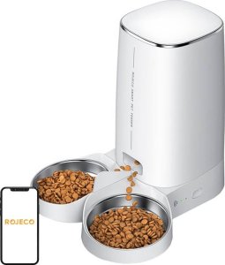 Rojeco Inteligentny dozownik karmy Rojeco 4L Automatic Pet Feeder WiFi Version with Double Bowl 1