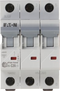 Eaton WYŁĄCZNIK NADPRĄDOWY HN-C20/3 TRÓJFAZOWY 20A TYP C EATON 1