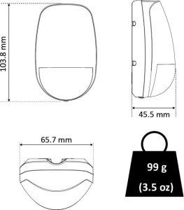 Hikvision CZUJKA DUALNA MIKROFALA + PIR DS-PDD12P-EG2 Hikvision 5