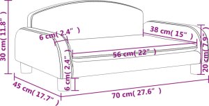 vidaXL Sofa dla dzieci, brązowa, 70x45x30 cm, obita tkaniną 7