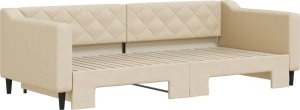vidaXL Sofa rozsuwana, kremowa, 90x200 cm, tkanina 3