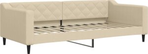vidaXL Sofa rozsuwana, kremowa, 90x200 cm, tkanina 4