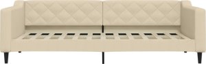 vidaXL Sofa rozsuwana, kremowa, 90x200 cm, tkanina 5