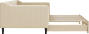 vidaXL Sofa rozsuwana, kremowa, 90x200 cm, tkanina 8