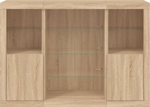 vidaXL Szafki z oświetleniem LED, 3 szt., dąb sonoma 6