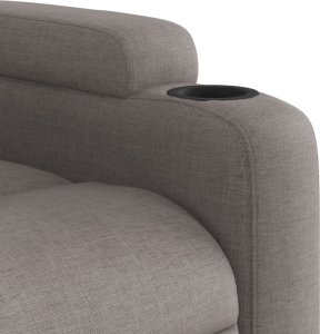 vidaXL Podnoszony fotel rozkładany, elektryczny, kolor taupe, tkanina 12