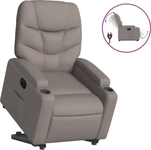 vidaXL Podnoszony fotel rozkładany, elektryczny, kolor taupe, tkanina 2