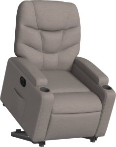 vidaXL Podnoszony fotel rozkładany, elektryczny, kolor taupe, tkanina 3