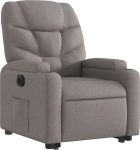 vidaXL Podnoszony fotel rozkładany, elektryczny, kolor taupe, tkanina 4