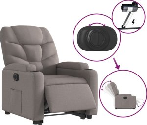 vidaXL Podnoszony fotel rozkładany, elektryczny, kolor taupe, tkanina 6