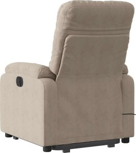 vidaXL Podnoszony fotel masujący, rozkładany, taupe, mikrofibra 5