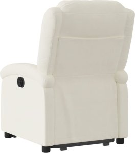 vidaXL Podnoszony fotel rozkładany, kremowy, aksamitny 4